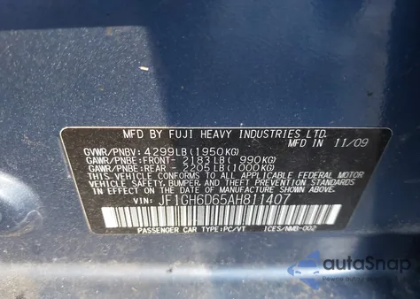 2010 Subaru Impreza Outback Sport из США, поврежденный, VIN JF1GH6D65AH811407